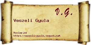 Veszeli Gyula névjegykártya